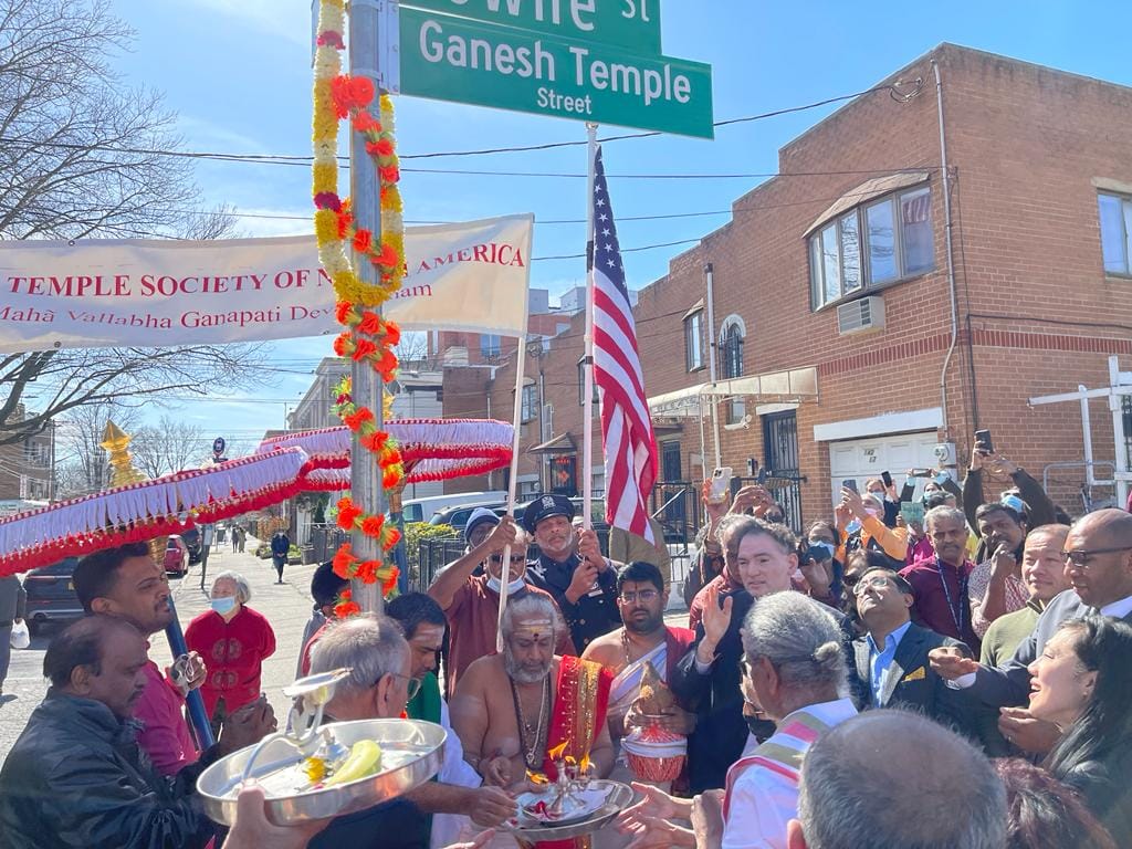 Now there is a Ganesh Temple Street in New York